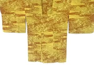 霞に草花模様道行コート